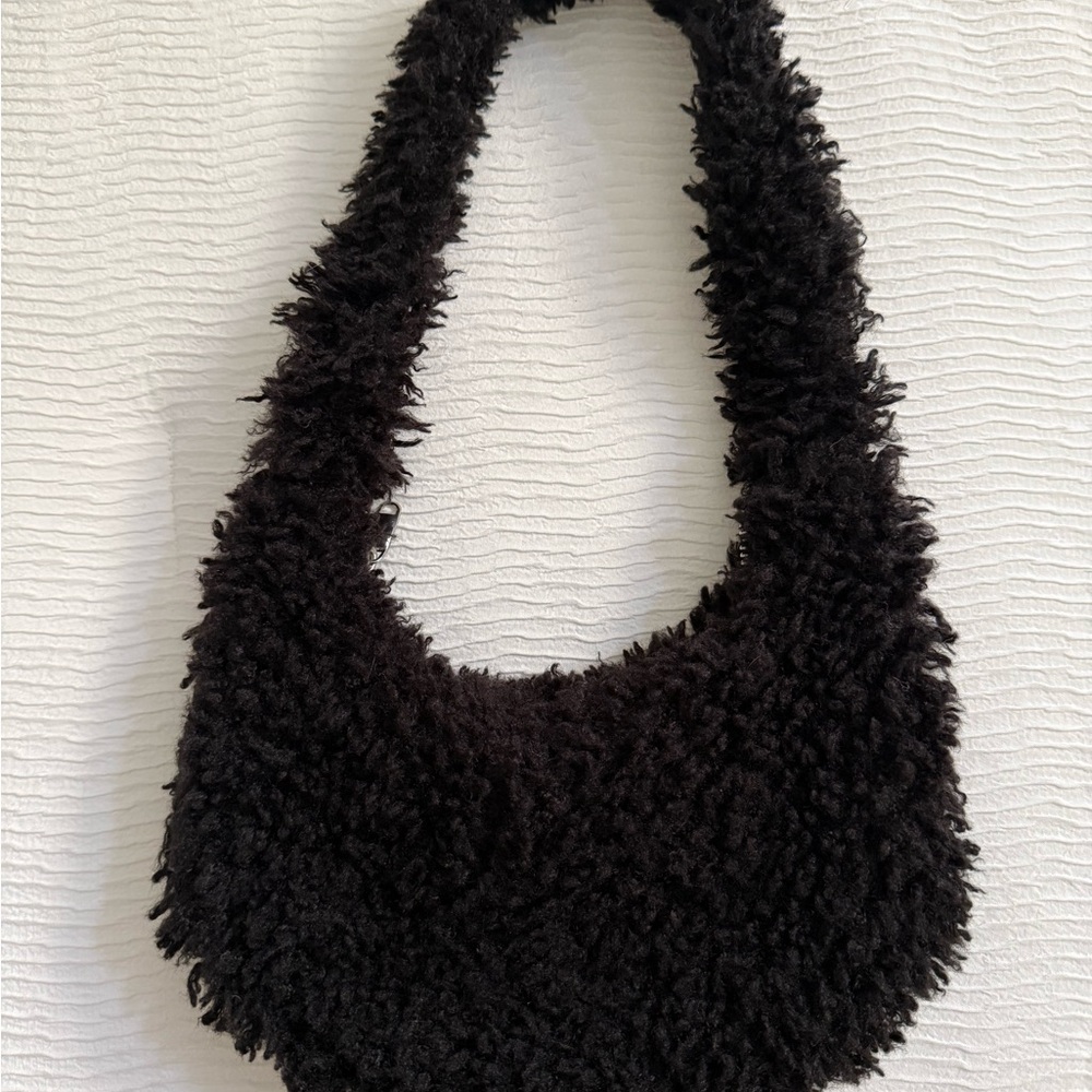 Wild Fable Black Textured Hobo Bag
